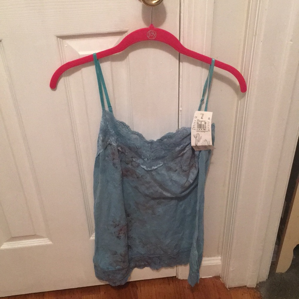 Blue lacy floral camisole